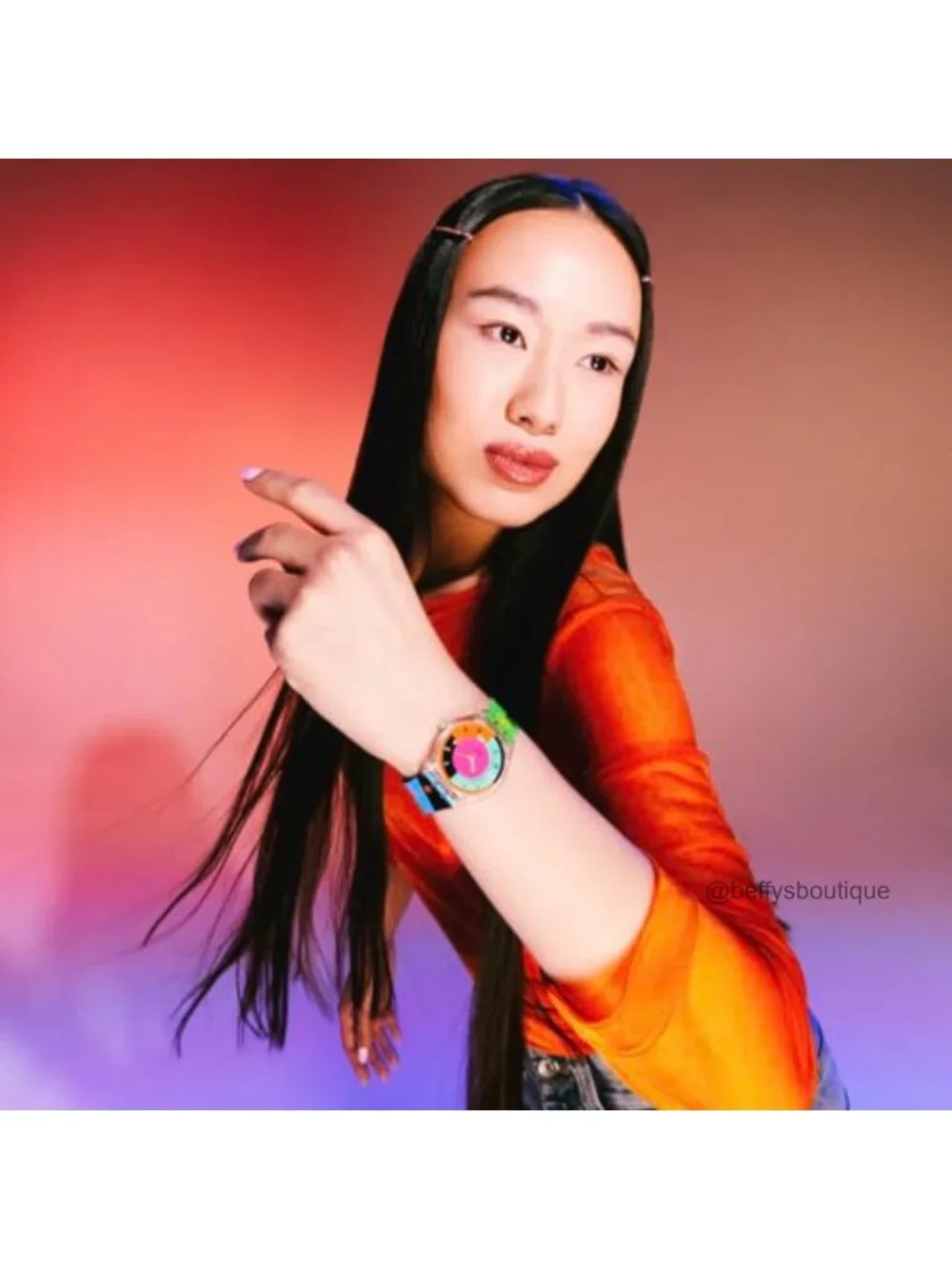 Unisex 34mm Quartz Watch, Silicone Strap, Glow in Dark
